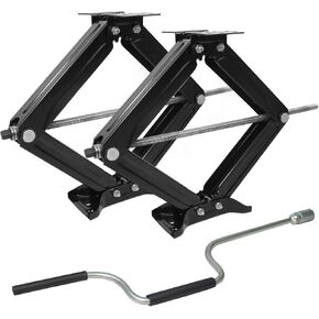 MaxxHaul 50971 Camper RV Trailer Stabilizer Leveling Scissor Jacks with Speed Crank Handle - 4 to 24 Inch Height - 5000lbs Capacity Each | Set of 2
