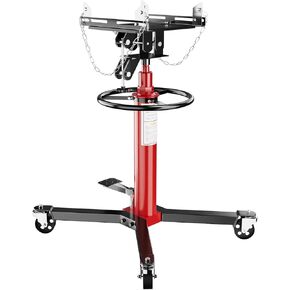 1322lbs Transmission Jack, Heavy Duty Professional Hydraulic Transmission Jack High Lift 2 Stage Adjustable Telescoping, 34.3" to 68.5" Lifting Range, 3/5Ton Capacity, 360° Swivel Wheel
