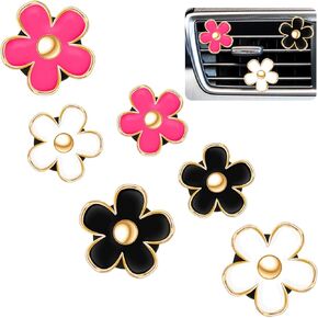 Frienda 6 PCS Daisy Flower Air Vent Clip Accessories Air Conference Clip Car Air Airboard Dashboard Accessories Charm Car Inter Decor
