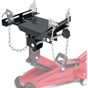 Transmission Jack Adapeter, 1100lbs Gearbox Removal Adaptor for Hydraulic Floor Jack Conversion with 1-5/32" Removable Saddle Shaft and Double Safety Chains