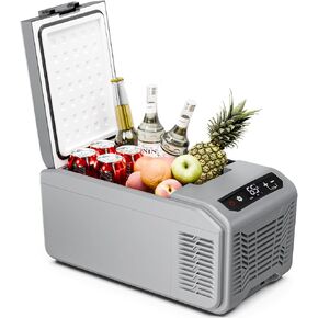 Antarctic Star Car Refrigerator, 12 Volt Car Fridge, 16 QT Portable Freezer Compressor Electric Cooler For Car, Control Panel with Lock, -4℉-68℉ 12V DC & 100V AC for Car/RV/Camping/Travel