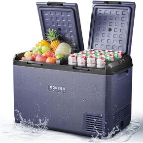 Bodegacooler 12 فولت ثلاجة سيارة ، 79QT (75L) IPX4 مبرد كهربائي مقاوم للماء ، RV CAR الثلاجة Dual Zone Control مع 12/24V DC 110-240V AC ، -4 ℉ ~ 68 ℉ ، فريزر محمول للتخييم RV ، السفر ، السفر