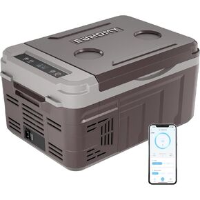 Euhomy 12 فولت ثلاجة ، 11 كوارت (10 لتر) الضاغط التحكم في التطبيق ، ثلاجة سيارة 12/24V DC و 120-240V AC ، ثلاجة سيارة -4 ℉ ~ 68 ℉ ، فريزر محمولة ل RV ، التخييم ، السفر ، السفر