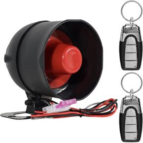 صيد الصيدلال Universal 12V 20W أمان سيارة حماية أمان إنذار السيارة ، جهاز إنذار السيارة ، نظام إنذار للسرقة ، نظام إنذار للقرن الصاخب مع 2 نغمة عن بعد 6 لهجة
