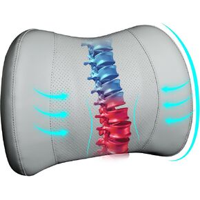 Lumbar Support Pillow for Car, Memory Foam Lumbar Pillow for Lower Back Pain Relief - Back Cushion for Driving, Chair Support for Car-Office Chair, Wheelchair - Black