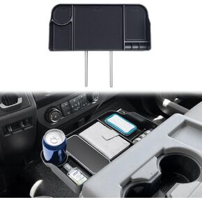 JDMCAR ترقية منظم المقعد الأمامي المقعد الموسط متوافق مع 2011-2024 2025 FORD F150 F250 F350 F450 F550 F650 ، صندوق تخزين حاوية العملة مع حصيرة سيليكون غير انزلاقية (مقعد القفز فقط)
