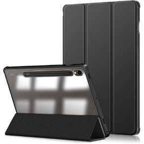 علبة Samsung Galaxy Tab S9 11 بوصة 2023 ، غطاء Slim Drop Protection Tri-Fold مع ظهور شفاف الصلبة وغطاء ذكي قلم مع Wake/Sleep Dark ، Blue Dark