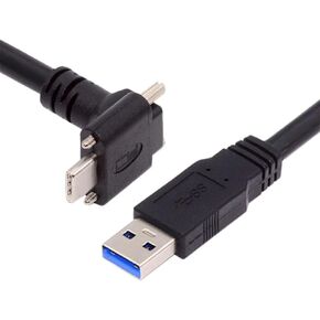 JSER Down Up Angled USB 3.1 Type-C Dual Screw Locking to Standard USB3.0 Data Cable 90 Degree Compatible for Camera (3.0M) in Kuwait
