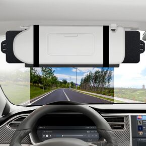 Veharvim Sun Visor Extender for Car with 2 Side Sunshade, Polarized UV400 Visor Extender Attachment for Car Visor with PC Lens,Anti-Glare for Safe Driving