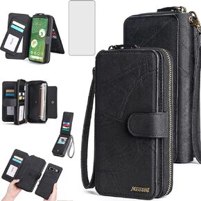 Asuwish Phone Case لـ Google Pixel 7 Pro 5g Zipper Wallet غطاء قابل للفصل مع واقي الشاشة وملحقات Cell Cell Slot Pixel7pro Pixel7 XL Seven