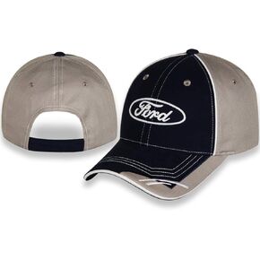 CFS Ford Racing Hat للرجال - Blue Gray Ford Baseball Cap الشعار البيضاوي الأبيض