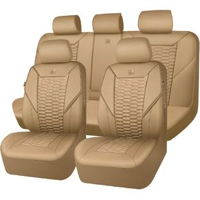CAR PASS 3D Foam Mesh Leather Car Seat Covers Front Seats, Air Cool Mesh Front Seat Covers for Car, Universal Fit for SUV Truck Sedan Automotive, Armrest Airbag Compatible,Black and Red