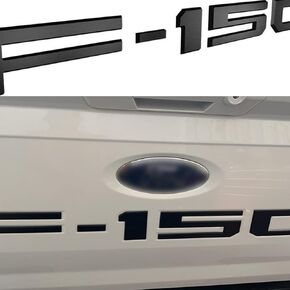 خطابات إدراج الباب الخلفي متوافقة مع F150 2018 2019 2020 شعارات 3D مع مادة لاصقة قوية 250323 أسود غير لامع