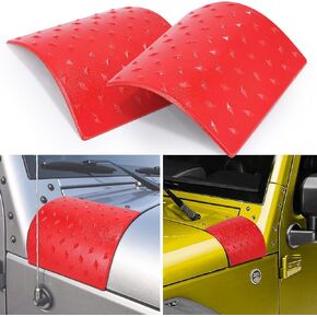 Cowl Body Armor Outer Cover, Compatible with 2007-2018 Jeep Wrangler JK, JKU Unlimited, Rubicon, Sahara X, and Off Road Sport Models (red)
