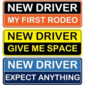 3Pcs Magnetic Car Stickers, Student Driver Magnet Stickers Safety Sign Car Student Driver Stickers Supplies, Magnetic New Driver Stickers for Car Accessories Bumper Removable Novice Driver Stickers