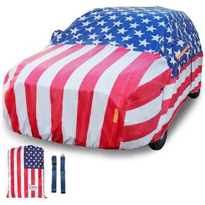 Joon U.S. Flag Sedan Car Cover Waterproof All Weather - Car Covers for Automobiles - Car Covers Waterproof Car Cover (A3 - See Size Chart)