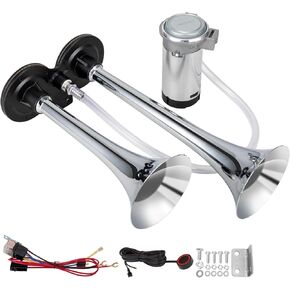 Train Horn for Car,Loud Sound Horn Kit,Air Horns for Truck Car Motorcycle,12V 150db Super Loud Dual Trumpet Air Horns Kit with Compressor