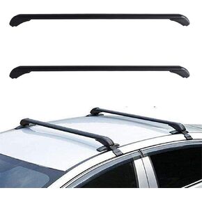 munirater 2Pcs Universal 43.3 inch Top Luggage Roof Rack Cross Bar Aluminum Carrier Adjustable Window Frame Black