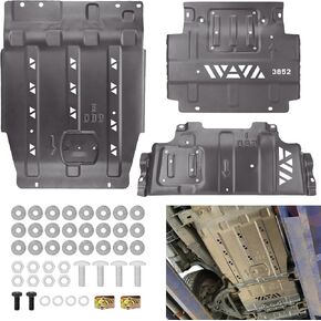 Full Skid Plate Package with Front Transmission Skid Plate Compatible with 2015-2022 Ford F150 Steel Version Splash Guard Shield Kit