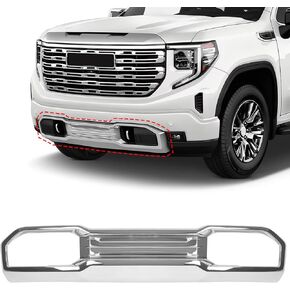 Front Lower Skid Plate Valance Compatible with GMC Sierra 1500 2022 2023 2024 Chrome OEM NSPS8678CM