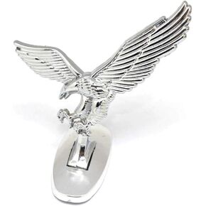 3D Emblem Car Logo Front Hood Ornament Car Cover Chrome Eagle Badge Bird Cool Decorative Design for Auto Car (As Shown)