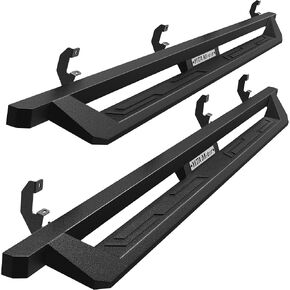 Running Boards Compatible with Chevy Silverado GMC Sierra Crew Cab 2019-2025 1500, 2020-2025 2500HD 3500HD, Drop Side Steps Carbon Steel Nerf Bars(Excl 2019 Ld/Lt)