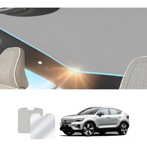 سقف قابلة للطي Sunshade متوافق مع Volvo C40 Recharge 2021-إكسسوارات EC40 الحاضرة ترقية الحرارة العاكسة للسيارة الداخلية الظل الشمس (الأسود)
