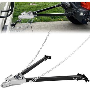 Nilight Tow Bar with Safety Chains, Coupler Fits 2-Inch Hitch Ball, 5500 lbs Towing Capacity, 41-in Opening Width, Bumper-Mounted Universal Towing Bar for RV, Car, Trailer, Truck, Alloy Steel