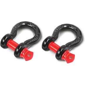 2 PCS قيود 1/2 "د حلقة القيود 12 طن (26،455 رطلا) أقصى قوة كسر مع دبوس 5/8" لحزام السحب وينش على الطريق استرداد مركبة الطريق