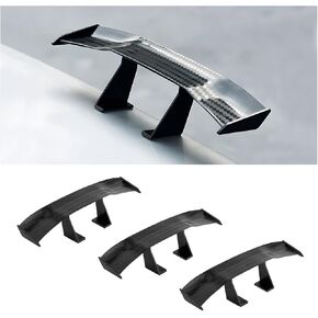 3PCs Car Mini Spoiler Wing, 6.7 Inch Universal Tail Wing Mini Carbon Fiber Texture Cool Decoration, Auto Exterior Accessories for Men Women (Black)
