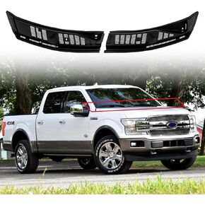 Grille لوحة القربون ممسحة الزجاج الأمامي متوافق مع Ford F150 2015-2020 غلاف النافذة الجانبية اليسرى واليسر