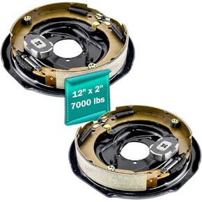 Electric Trailer Brake Assembly 12" x 2" fits 7000 lbs Axle Trailers,Electric and Hydraulic Brake for One Pair- 23-108-00/23-181-00 Trailer Brakes