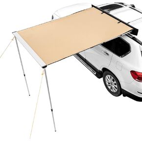 Car Awning Pull-Out Roof Rack Vehicle Awning Sun Shelter Canopy Replacement for SUV Truck Camper Overland Camping 6.5x6.5'