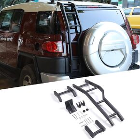 Tailgate Ladder Compatible with Toyot@ FJ Cruiser 2007-2021, Tailgate Mounted Ladder, Aluminum Car Rear Door Ladder Mount Bracket Accessories