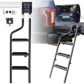 Foldable Pickup Truck Tailgate Ladder, Heavy Duty 45" Folding Tailgate Step Ladder with Lock Device