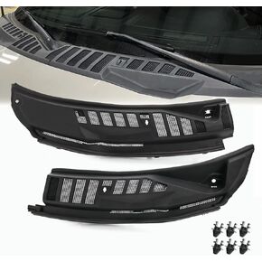 Grille لوحة غطاء Cowl Wiper Wiper متوافقة مع 2015-2020 Ford F150 ، لوحة إدراج الجانبية اليسرى والأمام اليمنى مع مقطع ، يحل محل# fl3z15022a69b (بدون خراطيم الفوهات)