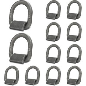Heavy Duty Weld-On Forged D Ring, 1/2" D-Ring Trailer Tie Down Anchor for Trailer, Truck Cargo, RV, ATV Tiedowns, Farm Applications and More. MBS:12,000 lbs, 12 Pack