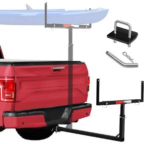 JY Performance Truck Bed Extender ، Pickup Truck Bed Extender Hitch Mount ، 2 في 1 تصميم قابلة للطي 800 رطل سعة سرير سعة السعة لخشب زورق الزوارق الزوارق