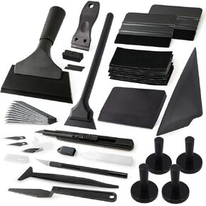 Gomake Vinyl Wrap Tool Kit for Car Window Tint Installation with Magnet Holder, Rubber & Vinyl Squeegees, Shank Gasket, Mini Quarter Squeegee