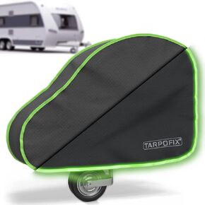 Tarpofix® Trailer Hitch Cover مقاومة للماء وتنفس | غطاء جاك اللسان الممتاز مناسب لـ RV & Trailer | غطاء خطاف السحب مع انقر نقرًا مزدوجًا فوق فتراتين | غطاء عقبة السحب ، غطاء مقبس مقطورة ، غطاء جاك RV