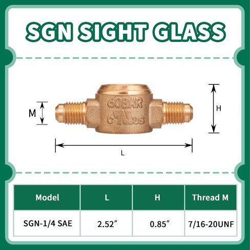 Sight Glass, Moisture Liquid Indicator, 3/8'' ODF Fitting, HVAC Tool for Air ConditioningRefrigeration in Kuwait
