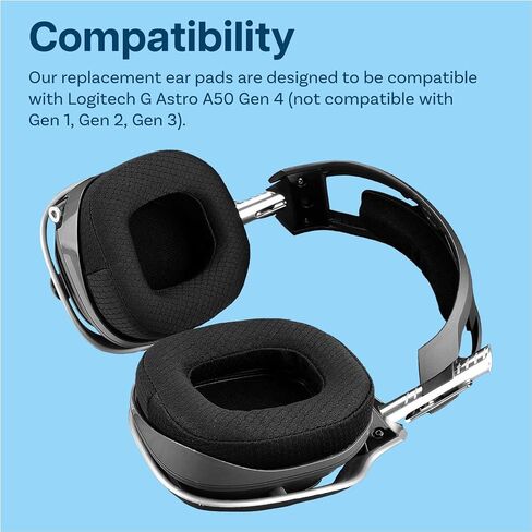 Ear Pads Replacement for Logitech G Astro A50 Gen 4 Headset by MMOBIEL – Cooling Gel Ear Pad Cushions - Noise Isolation Earpads Replacement – Black in Kuwait