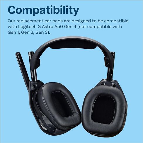 Ear Pads Replacement for Logitech G Astro A50 Gen 4 Headset by MMOBIEL – Cooling Gel Ear Pad Cushions - Noise Isolation Earpads Replacement – Black in Kuwait