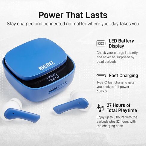 سماعات الأذن اللاسلكية الحقيقية - سماعات الأذن Bluetooth متوافقة مع Apple و Android - حتى 27 ساعة عمر البطارية - ميكروفون مزدوج مع تقليل الضوضاء للمكالمات الواضحة - الأزهار in Kuwait