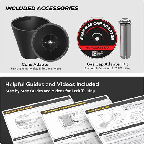 Autoline Pro Hypersmoke ™ Automotive Smoke Machine Evap Vacuum Facuum Tester-الضغط القابل للتعديل-سائل الدخان المعتمد من OEM-محرك ضاغط الهواء المدمج-يشمل محول Evap مخروط الغاز والغاز. in Kuwait