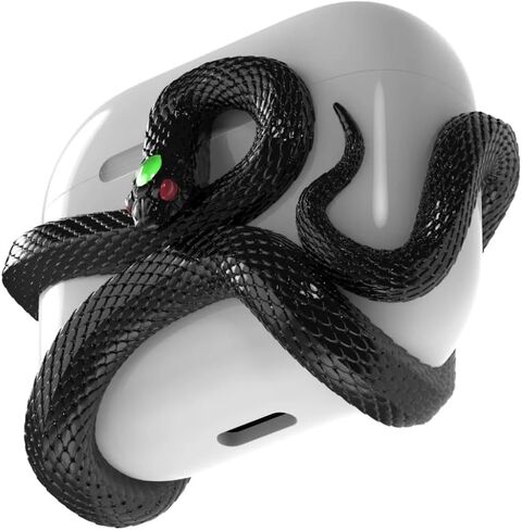بالنسبة إلى Airpods Pro 2nd Gend Snake Case ， لحالة AirPods Pro (2nd/1st Gen) ， زخرفة السربنتين الشخصية ، الأبيض in Saudi Arabia