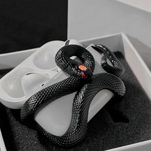 بالنسبة إلى Airpods Pro 2nd Gend Snake Case ， لحالة AirPods Pro (2nd/1st Gen) ， زخرفة السربنتين الشخصية ، الأبيض in Saudi Arabia