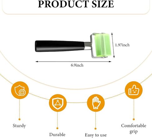 1 PCS Sound Deadening Car Seam Roller, Silicone Car Sound Deadening Application Wheel Roller, Seam Roller Equipped Smooth Handle for Heat Insulation Mat Wallpaper Application (Large Black-1PCS) in Kuwait