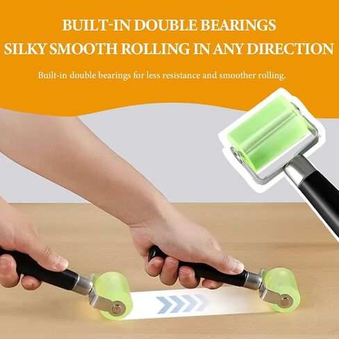 1 PCS Sound Deadening Car Seam Roller, Silicone Car Sound Deadening Application Wheel Roller, Seam Roller Equipped Smooth Handle for Heat Insulation Mat Wallpaper Application (Large Black-1PCS) in Kuwait