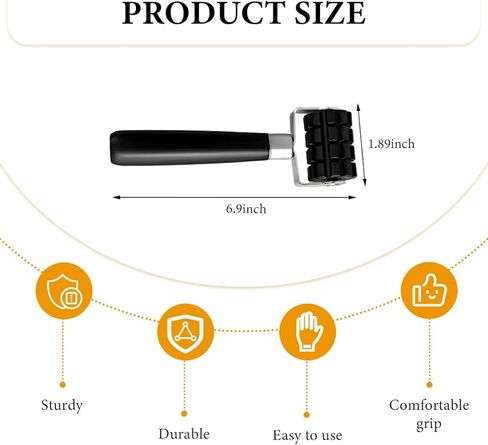 1 PCS Sound Deadening Car Seam Roller, Silicone Car Sound Deadening Application Wheel Roller, Seam Roller Equipped Smooth Handle for Heat Insulation Mat Wallpaper Application (Large Black-1PCS) in Kuwait